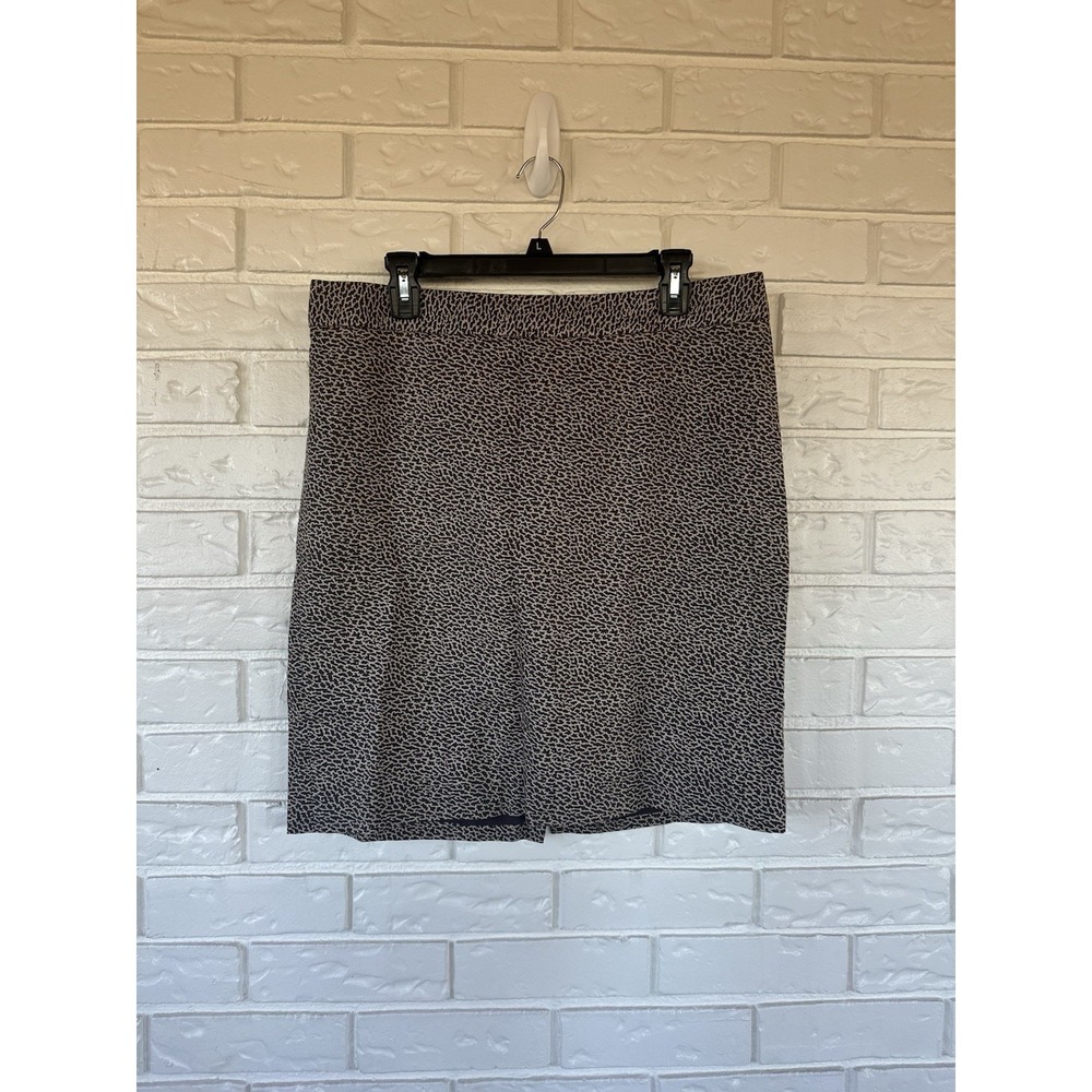 LOFT Size 14 Leopard Print Mini‎ Skirt Mob Wife Chic Brown Black Stretch